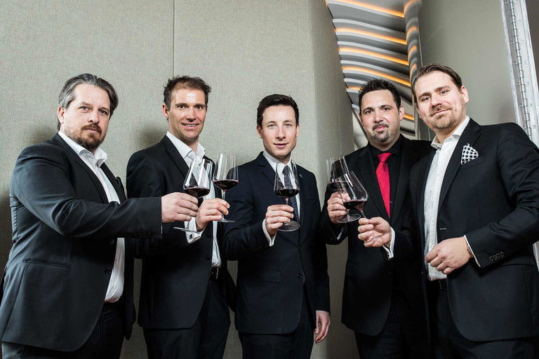 Christian Tschida,&nbsp;Erich Scheiblhofer, »Steirereck«-Sommelier René Antrag, Florian Gayer und Markus Altenburger