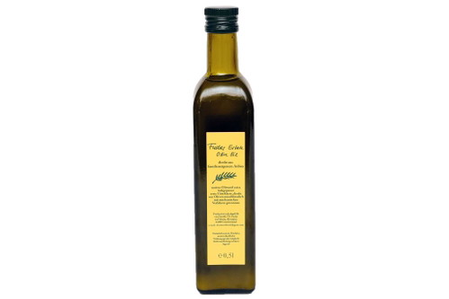 2. Platz, 89 Punkte: Fudas Estate Olive Oil€ 14,99 für 500 ml&nbsp;(Literpreis: € 29,98) Meinl am GrabenGrüne Farbe, unfiltriert. Frische, grüne Kräuter und dezente Frucht in der Nase. Schmeckt schön frisch, leicht fruchtig, dezente Schärfe, ausgewogene Bitterkeit.