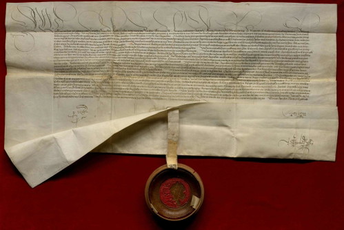 1518 verschenkte Kaiser Maximilian I. mit diesem Gabbrief Klagenfurt an die Landstände.