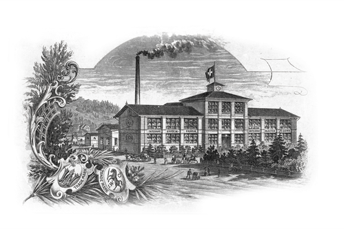 Das historische Gebäude der IWC anno 1870.