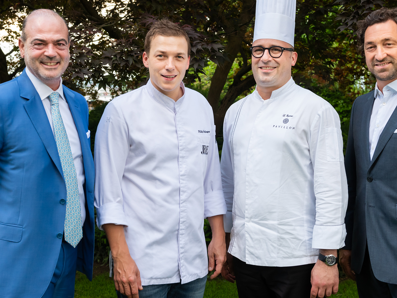Guido Brivio von Brivio Vini, Philip Rachinger, Laurent Eperon und Lucas Pichler vom Weingut F.X. Pichler.