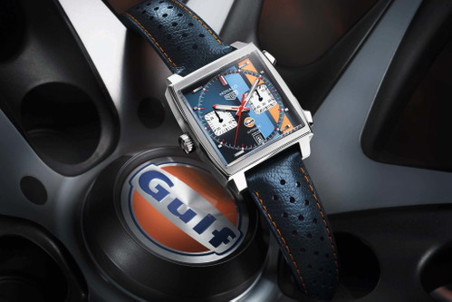 Das ist die nicht limitierte Heuer «Monaco Gulf Special Edition 2018». Preis: rund 6100 CHF.