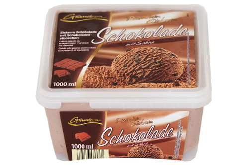 3. Platz, 89* Punkte: GRANDESSA PREMIUM EISKREM Schokolade mit Sahne€ 1,49 für 1000 ml, HoferFarbe von mittlerem Braun mit einer luftigen Textur und Schokoladenstückchen. Riecht nach dunkler Schokolade mit Noten von Minze. Cremig weich am Gaumen mit ausgewogener Süße.