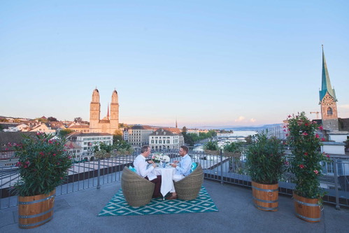 Die Dachtereasse des «Storchen Zürich»