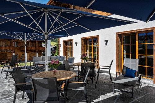 Die Terrasse des Boutique-Hotels. 