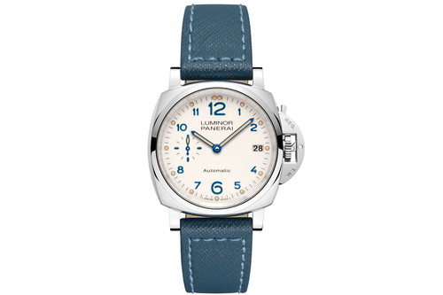 Panerai »Luminor Due 3 Days Automatic Acciaio 38 mm«: Die Swiss-made-Italo-Kultmarke hat die Gehäusedurchmesser auf 38 mm verkleinert. So passen diese neuen Modelle jetzt auch auf ein Damenhandgelenk. Grazie, Panerai!