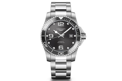 Longines »HydroConquest«: eine hochwertige Taucheruhr um wenig Geld, erhältlich mit blauem, grauem und schwarzem Zifferblatt und wahlweise mit Gummi- oder Stahlband.