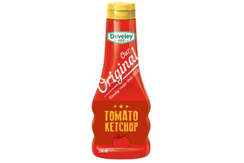 9. Platz, 87 Punkte: Develey Our Original Tomato Ketchup€ 2,19 für 750 ml (Literpreis: € 2,92) www.foodists.deDer optisch klassische Tomatenketchup mit fein pürierter Konsistenz wurde von zwei Testern als etwas zu salzig empfunden, was die drei anderen aber gerade schätzten. Das Gesamturteil: ein unauffälliger, aber gefälliger Ketchup mit einer deutlichen Säurespitze am Ende.