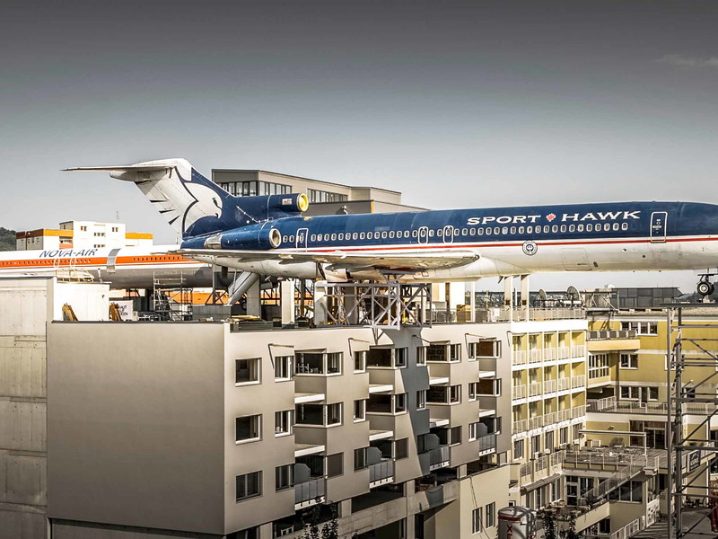 Die spektakuläre Außenansicht der Flugzeuge.