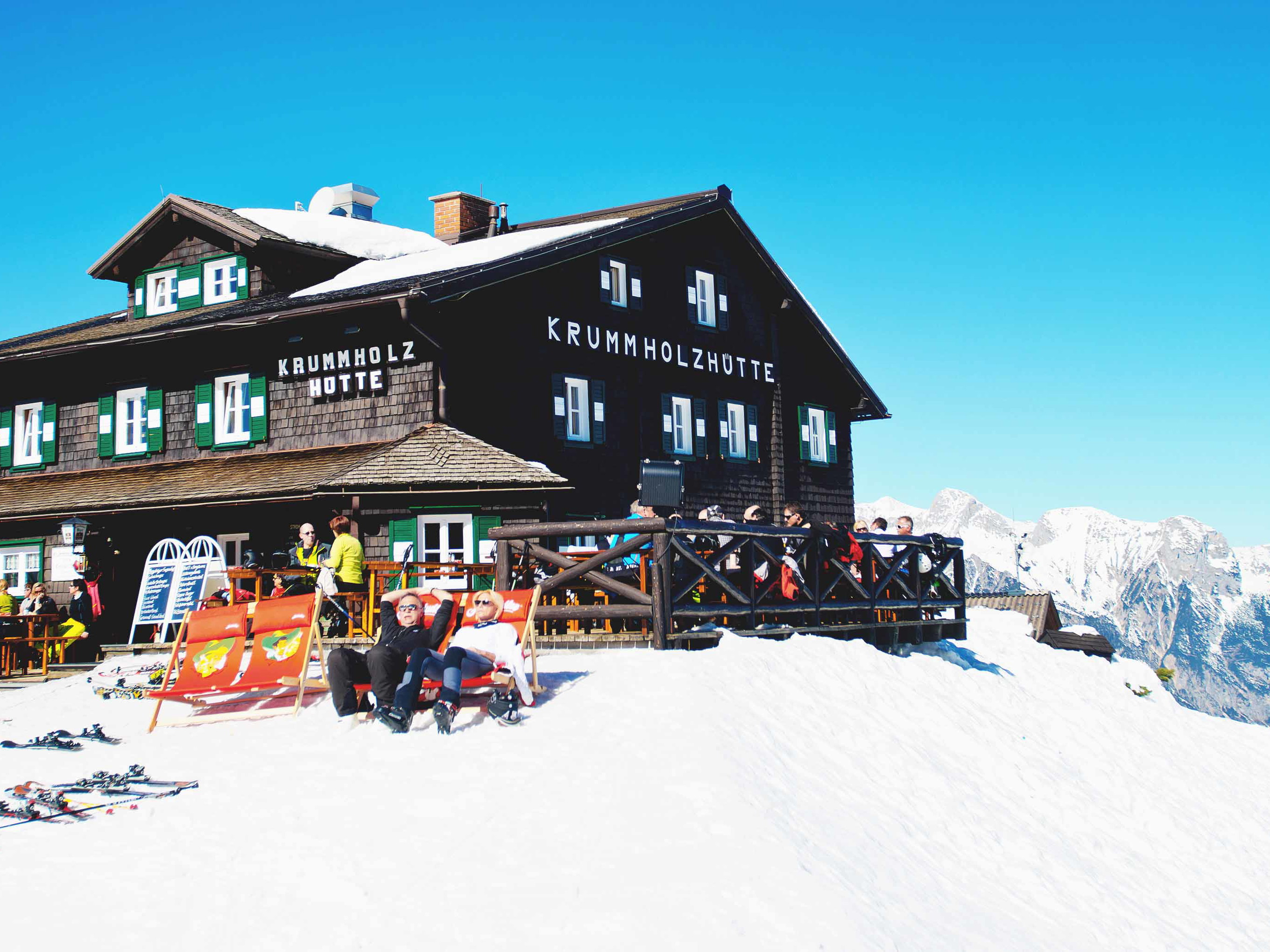 Die Krummholzhütte im Winter.