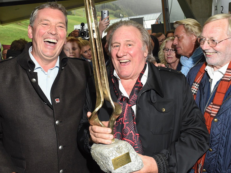 Festival-Präsident Axel Bach (l.) mit Stargast&nbsp;Gérard Depardieu.