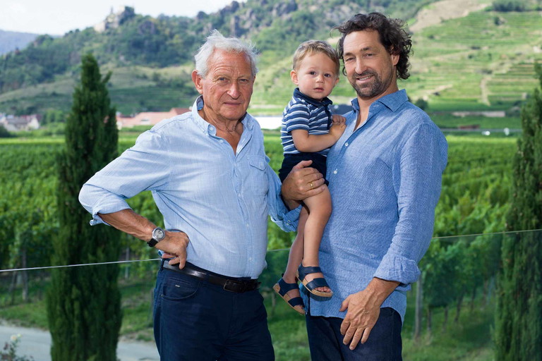 Drei Pichler-Generationen – F.X. Pichler senior, Lucas Pichler und F.X. Pichler junior.