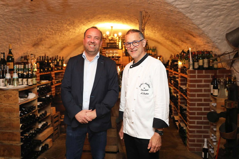 Österreichischer Winzer, Wein- und Wasser-Importeur Gerhard Kracher und Patron Martin Kucher