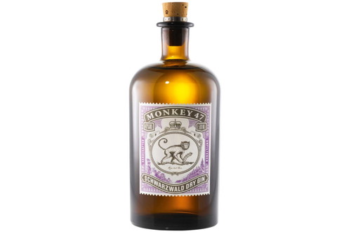 Monkey 47 Schwarzwald Dry GinEin harmonischer Gin mit Wacholderaroma und frischen Zitronen- und Fruchtnoten aus insgesamt 47 pflanzlichen Zutaten.
