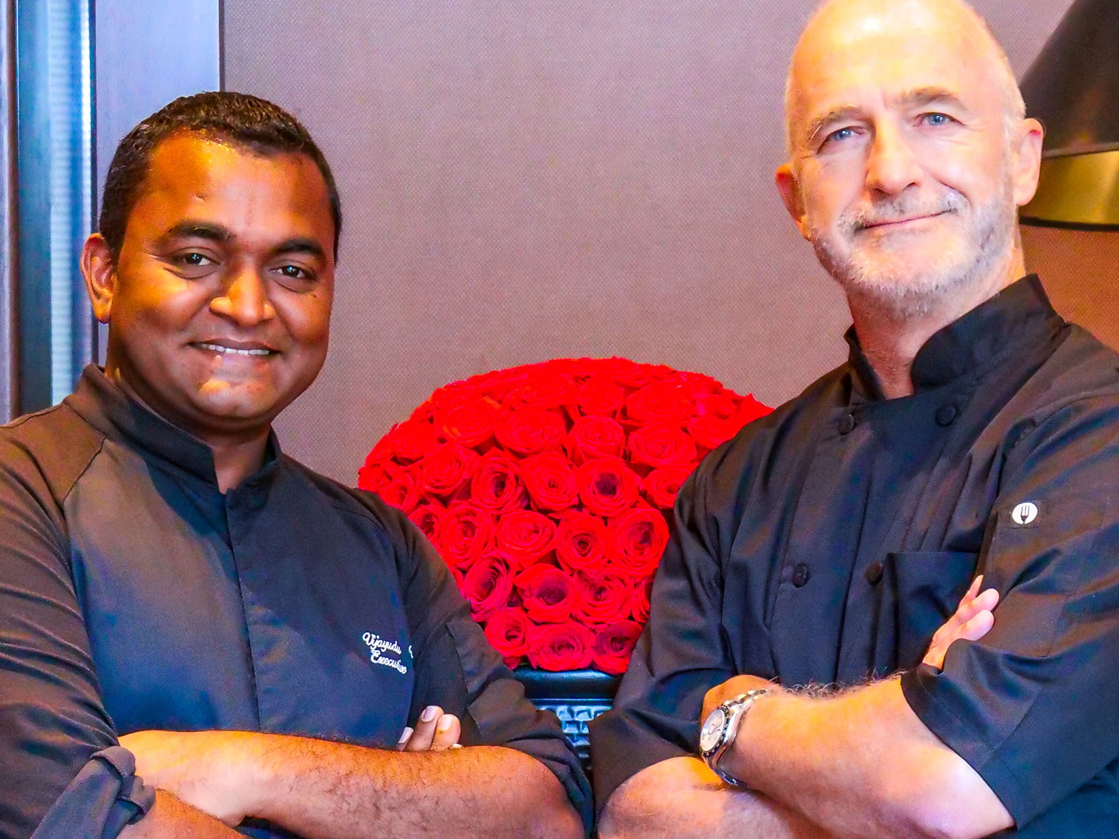 «The Setai» Küchenchef Vijayudu Veena und Richard Kägi, Foodscout für die Globus delicatessa