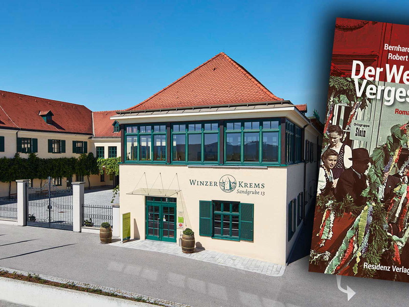 Das heutige Weingut Winzer Krems mit Buchcover.