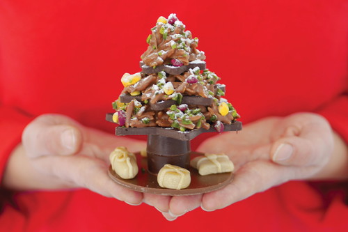 Weihnachtsbäumchen aus Schokolade