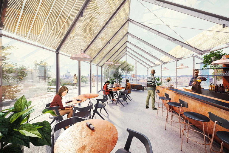 Rendering der Rooftop-Bar