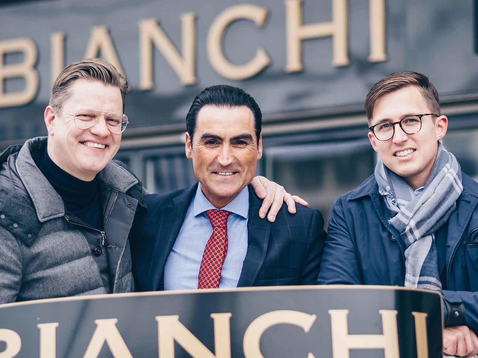 Rudi Bindella Jr. mit Geschäfsführer Paulo Alexandre und Luca Bianchi