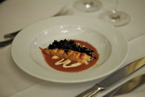 RiesencrevettenCherrytomaten, Burrata, Schwarzkohl, Bottarga
