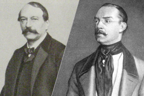 Entwarfen das Haus am Ring: die Architekten August Sicard von Sicardsburg (li.) und Eduard van der Nüll. 