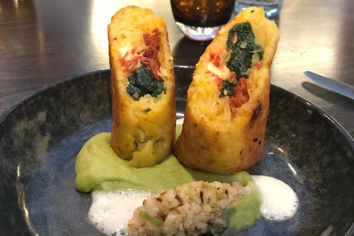 Auch die gefüllte Erdäpfel-Roulade mit Erbsen Püree in Kren Sauce schaffte es um ein Haar nicht auf den ersten Platz.