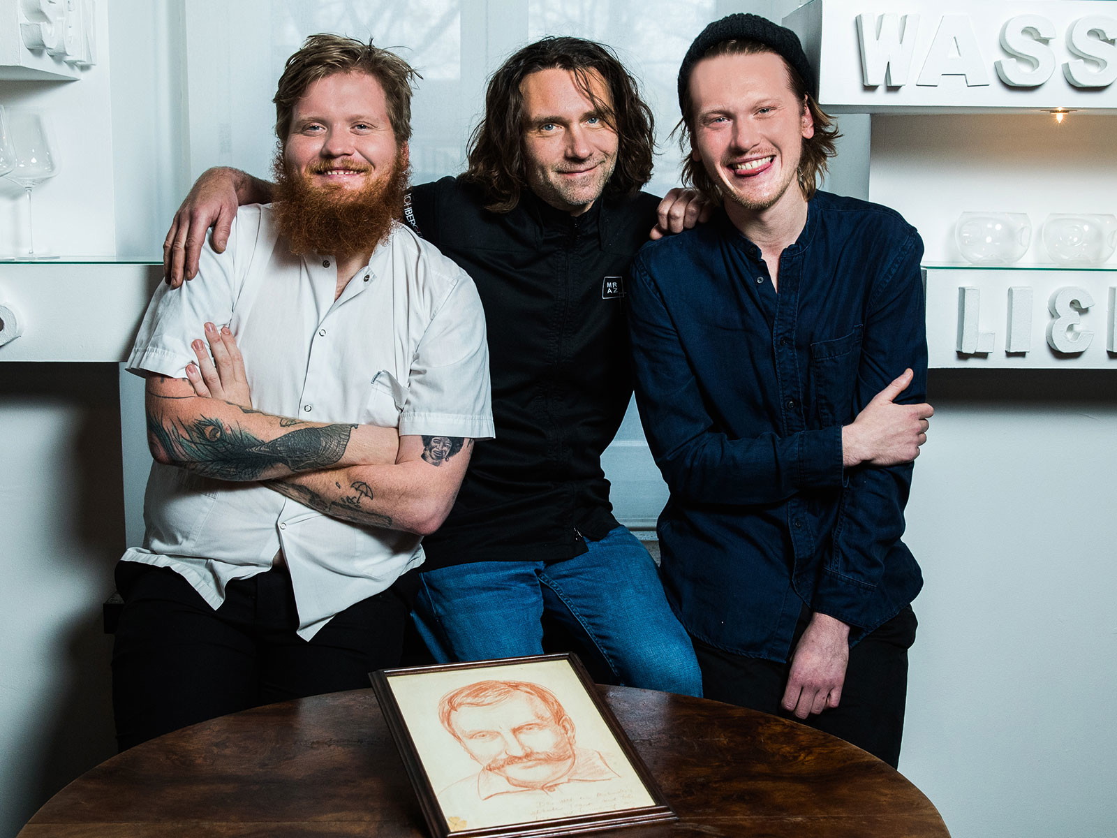 Ein Vater, zwei Söhne. v.l..: Lukas, Markus und Manuel Mraz.