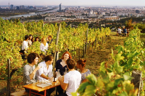 Mit herrlichem Blick über die Stadt: Der »Wieninger am Nussberg«.