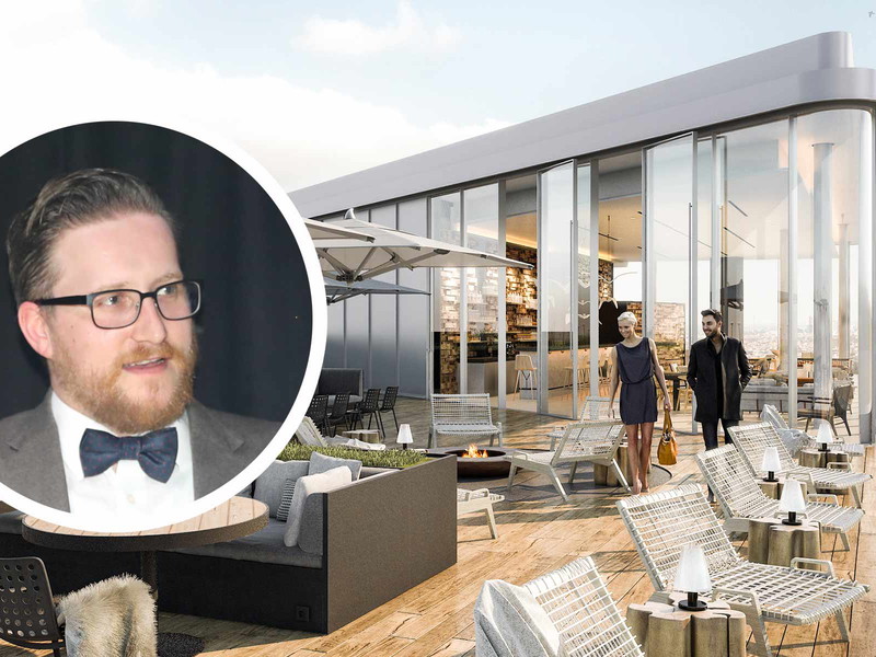 Marcus Philipp und die Dachterrasse der Bar »Aurora« mit Blick über Wien.