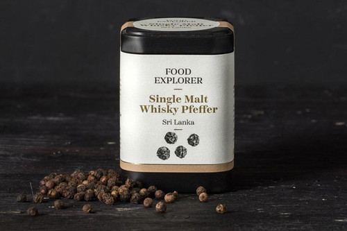 Single-Malt-Whisky-Pfeffer: Stammt aus Sri Lanka. Eingelegt in alte Eichenfässer, erhalten die Beeren ihre geschmackliche Veredelung.foodexplorer.com