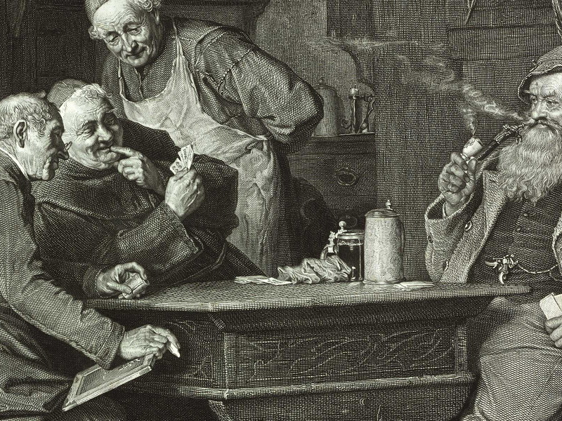 Bei geselligen Gasthausrunden durfte schon früher ein Krug ­mit Bier nicht fehlen.