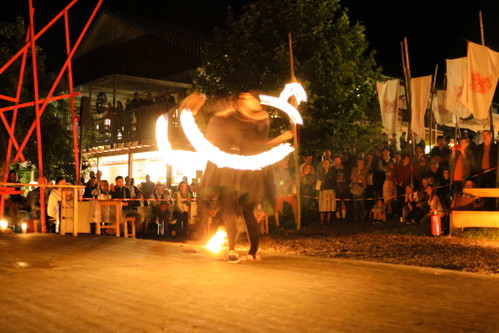 Die Feuershow beim Schinkenfest.