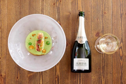 St. Pierre / Erbse, Pfifferlinge, Ozaki Beef mit KRUG Clos du Mesnil 2004