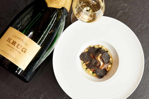 Walnuss-Schokolade / Echourgnac, Trüffel, Apfel mit KRUG Grande Cuvée 160 Ème Édition aus der Jeraboam Flasche