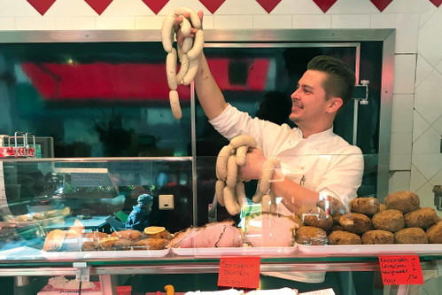 Fleischerei Kröppel in der Wiener Innenstadt: sensationelle Weißwürste vom Mangalitzaschwein