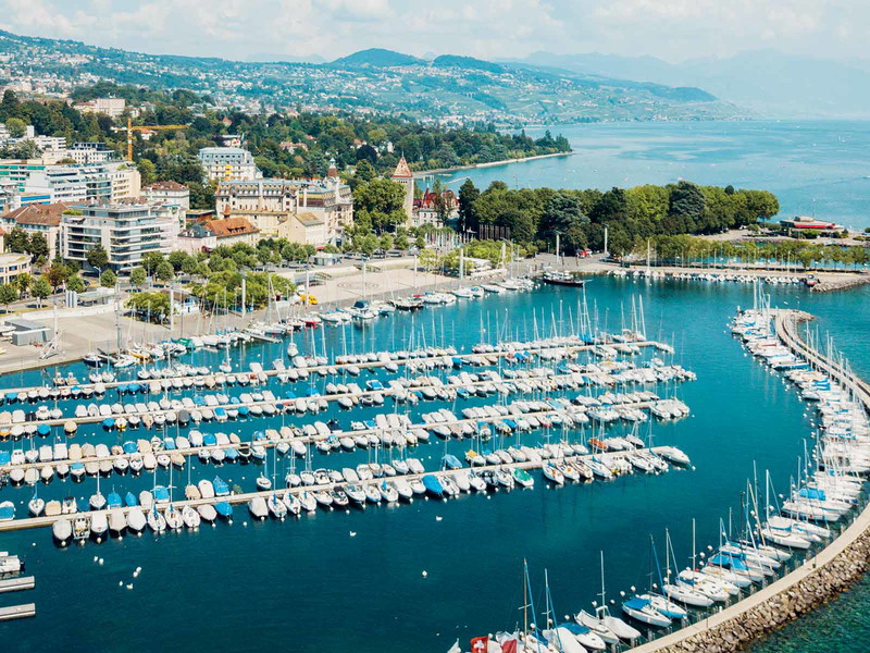 Das einstige Fischerdorf Ouchy am Genfersee gehört zu Lausannes schönsten Quartiers.