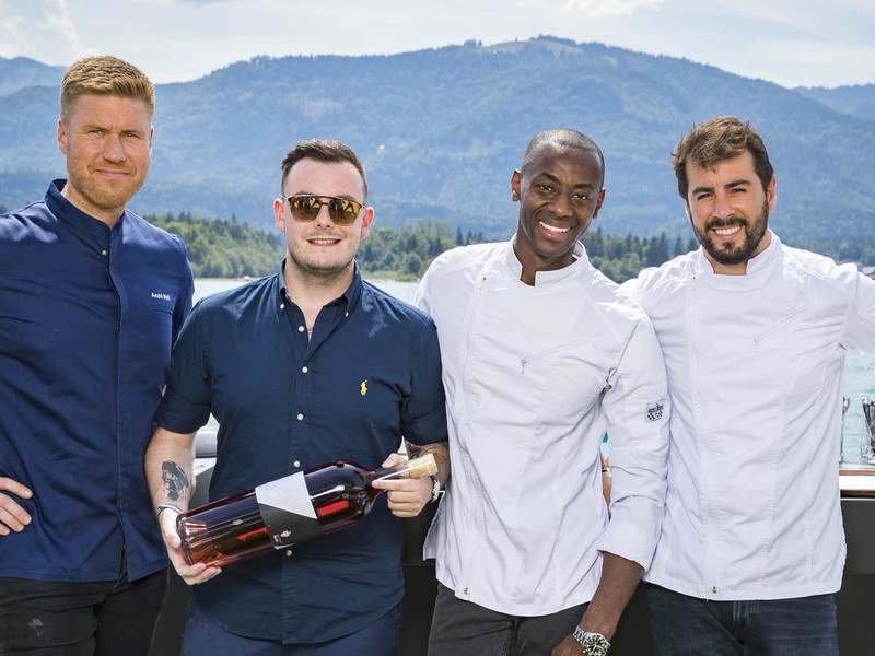André Wolff (»Rungis Express«), Executive Chef Daniel Gschwandtner, Anthony Sarpong und Leonardo Oddone.