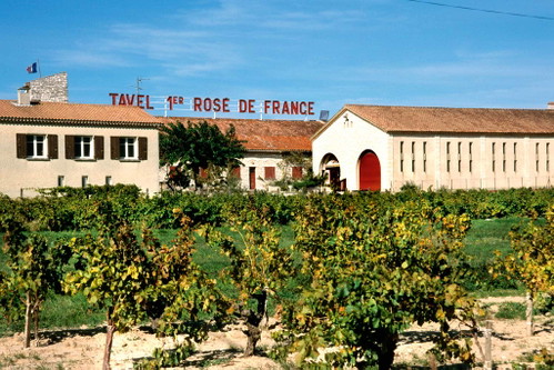 Tavel, vis-à-vis von Châteauneuf am rechten Rhôneufer gelegen, produziert ausschliesslich Rosé-Weine.&nbsp;