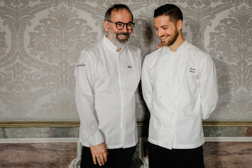 Norbert Niederkofler mit dem Executive Chef des «Aman Venice» Dario Ossola
