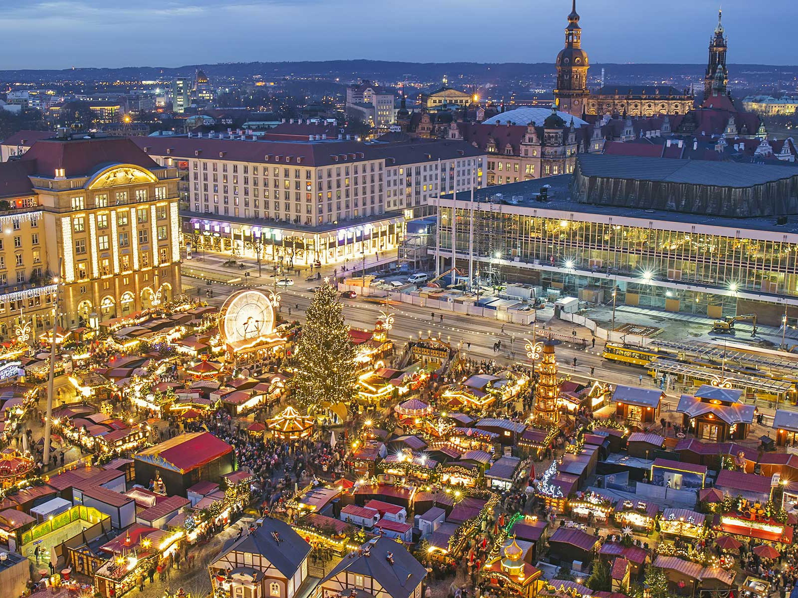 Der Striezelmarkt in Dresden.