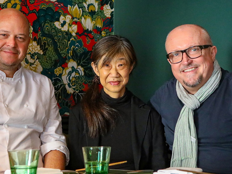 Andreas Fuchs, Nagomi Suganuma und Klaus Piber sagen Lebewohl.