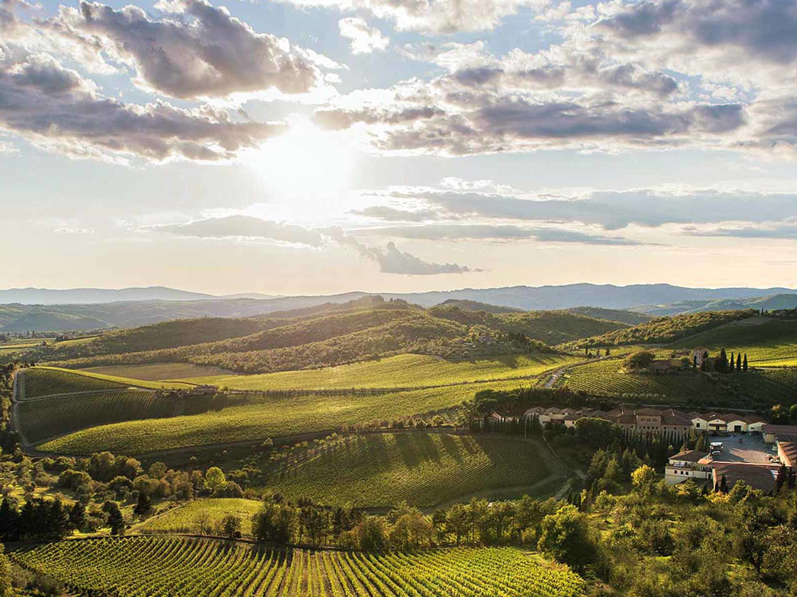 Von Brolio öffnet sich die Landschaft weit Richtung Süden.