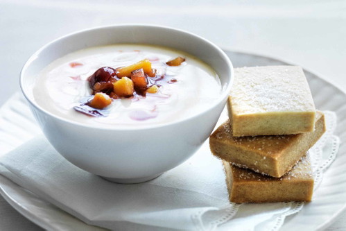 Chutney aus eingelegten Früchten mit echter Tahiti-Vanille und Madeleines – simpel, aber köstlich.