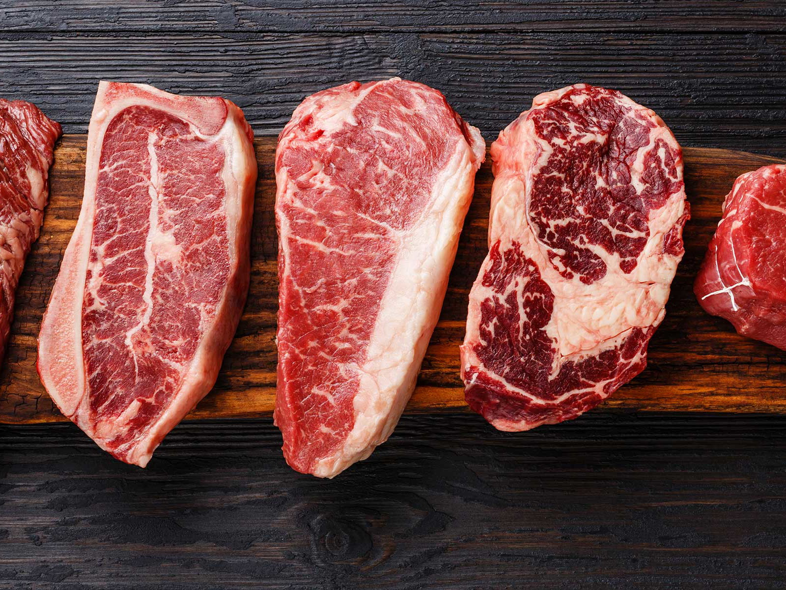 Verschiedene Steak-Cuts