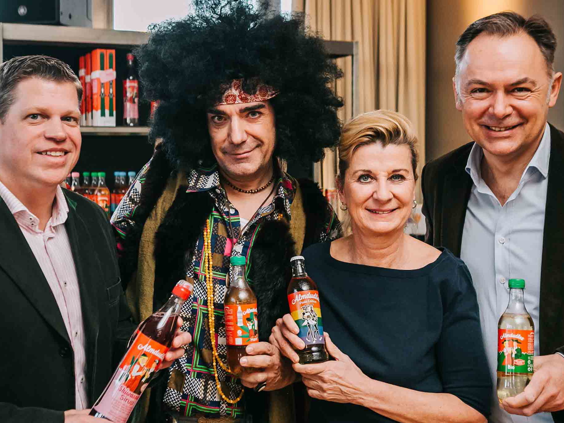 Claus Hofmann-Credner, Heribert Thomas Klein, seine Schwester Michaela Klein und Gerhard Schilling (v. l. n. r.)