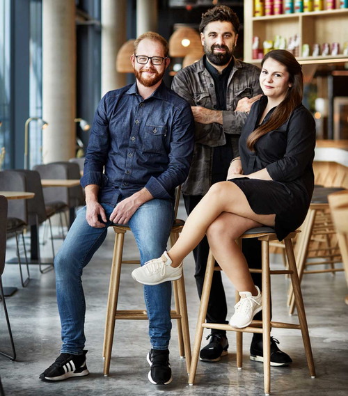 Stefan Edelsbrunner, Konstantin Filippou und Nora Pein