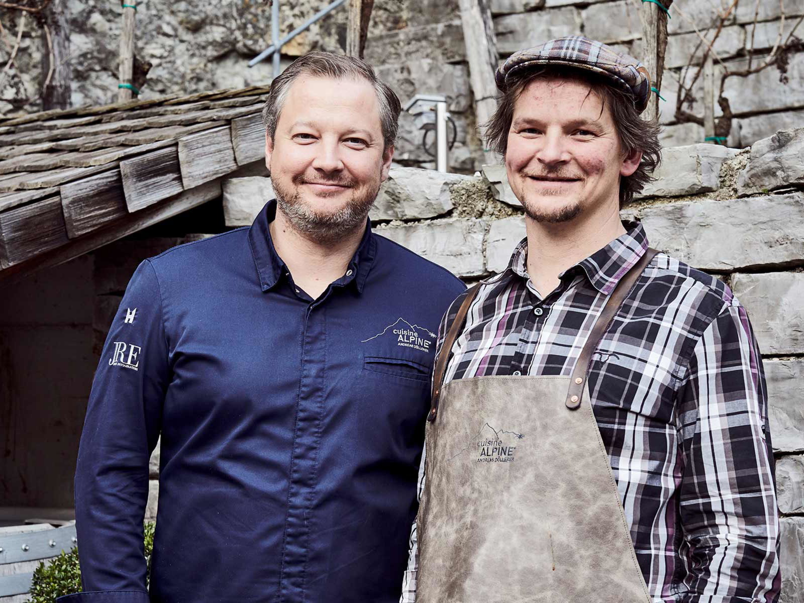 Spitzenkoch Andreas Döllerer und Schafzüchter Michael Wilhelm