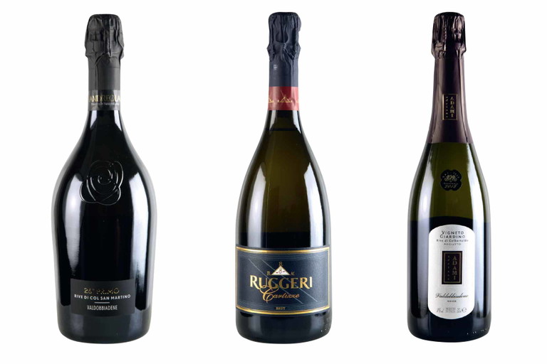 Die Gewinner der «Prosecco Trophy 2020» in der Kategorie «Prosecco Superiore DOCG». Platz 1:&nbsp;26° Primo Rive di Col San Martino – Andreola Platz 2: Cartizze – Ruggeri Platz 3: Vigneto Giardino Rive di Colbertaldo – Adami
