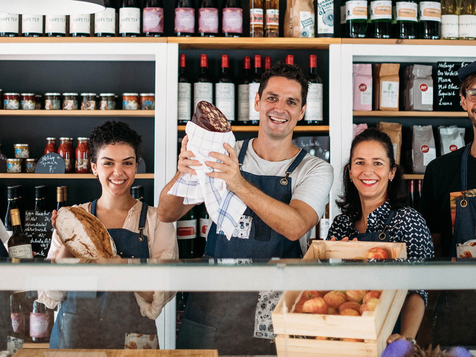 Ausschließlich regionale Produkte werden im »Heu &amp; Gabel« angeboten.