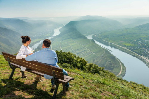 Entlang der Mosel gibt es viele malerische Aussichtspunkte.